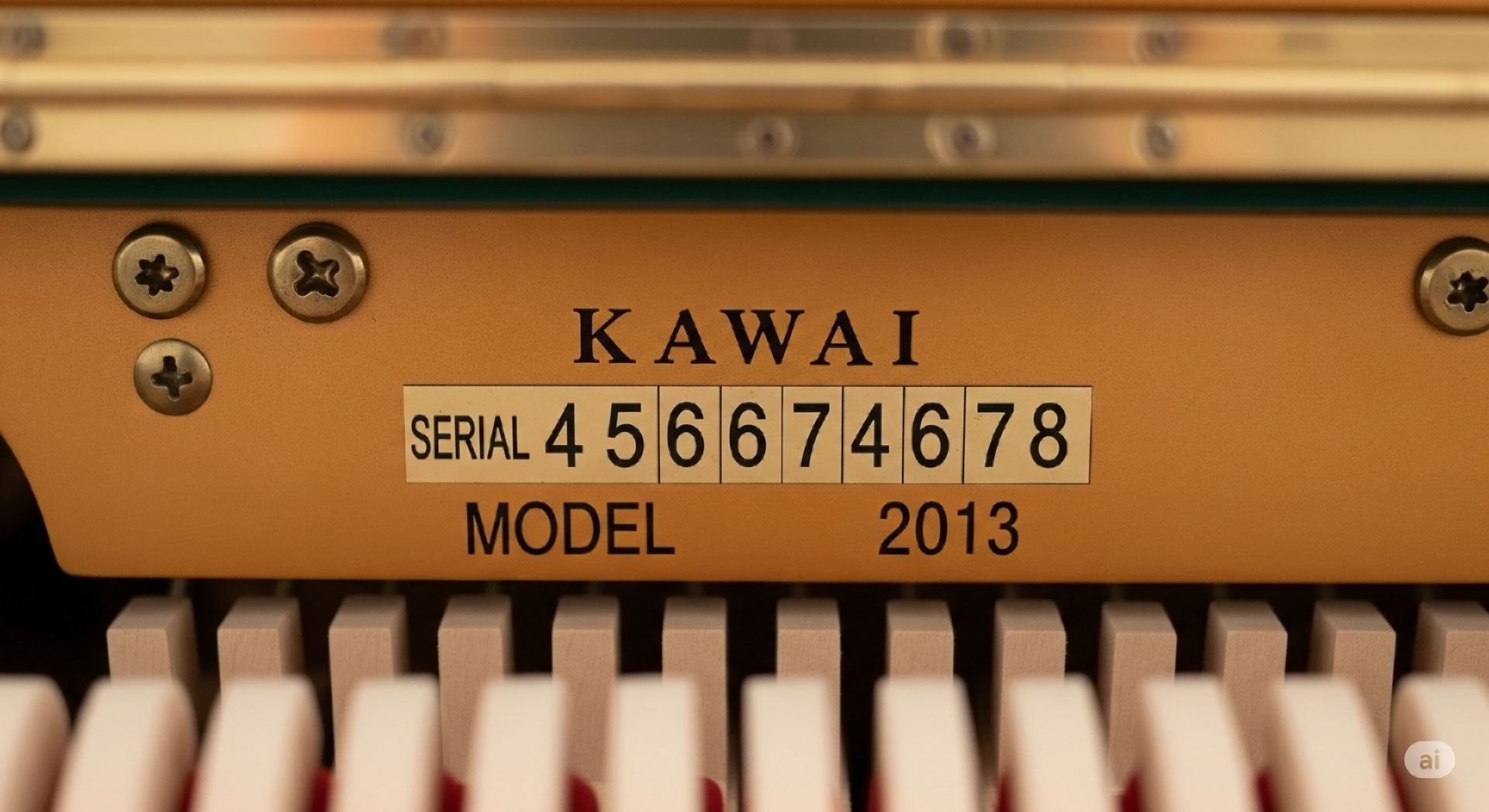 پیدا کردن شماره سریال پیانوی آکوستیک Kawai    نمایش روند تفکر